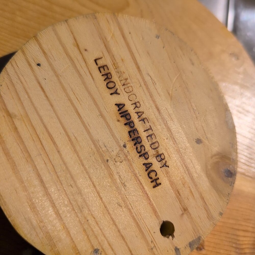 Vintage Handmade Round Tabletop Lazy Susan - Wooden - Picture 6 of 8